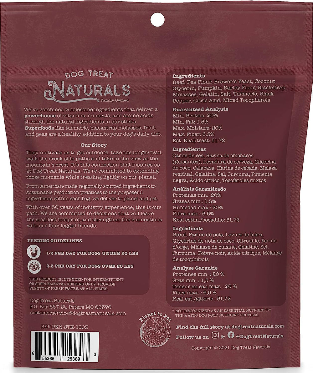 Dog Treat Naturals - Superfood Beef Pumpkin Sticks