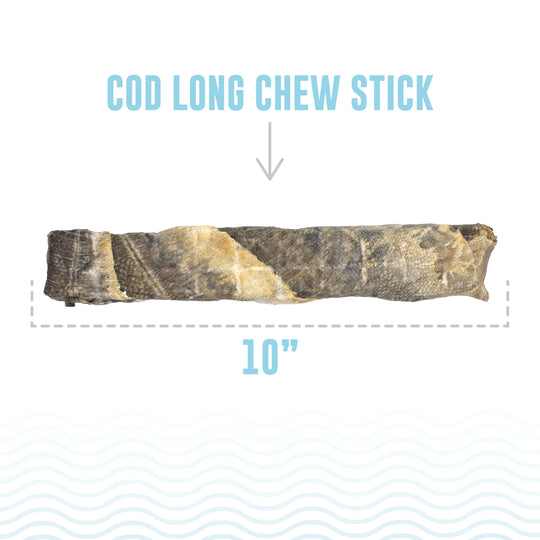 Icelandic+ - Hand Wrapped Cod Skin Dog Chew Sticks - 10"