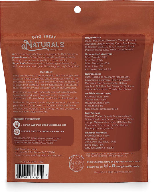Dog Treat Naturals - Superfood Duck Apple Sticks