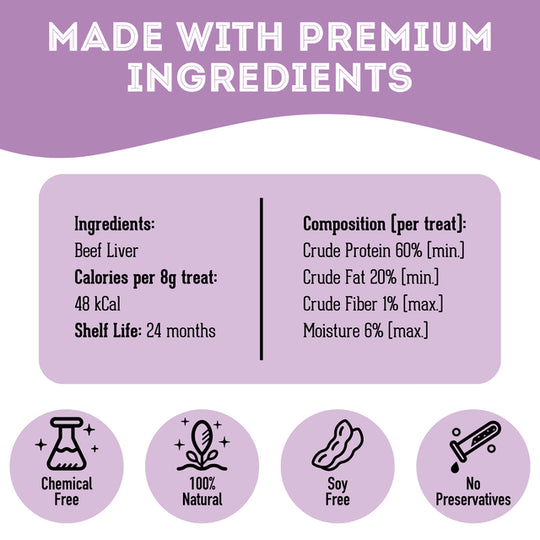 Pet Treatery - Happy Moo'D Food Dehydrated Protein Beef Liver Treat