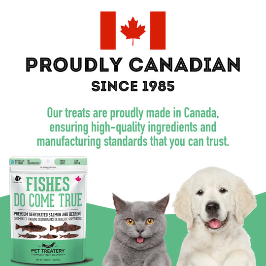 Pet Treatery - Fishes Do Come True- Premium Dehydrated Protein Wild Salmon & Herring Treat