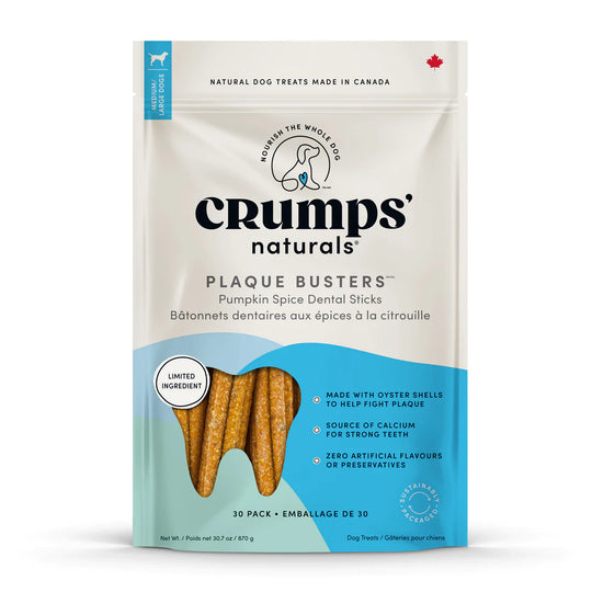 Crumps' Naturals - Plaque Busters Pumpkin Spice Dental Sticks