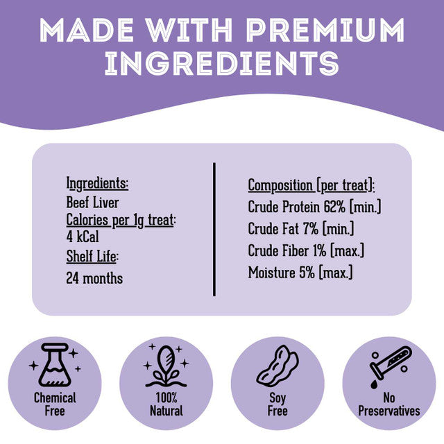 Pet Treatery - Iron Man - Premium Freeze Dried Beef Liver Treat