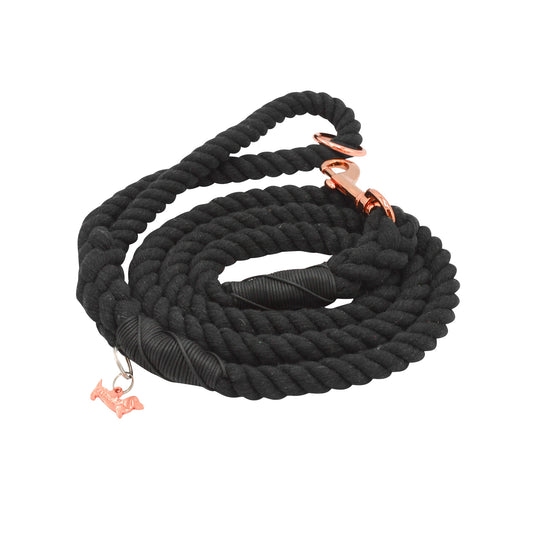 Sassy Woof - Dog Rope Leash - Noir