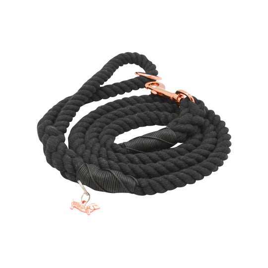 Sassy Woof - Dog Rope Leash - Noir
