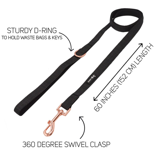 Sassy Woof - Baby got Black' Dog Fabric Leash