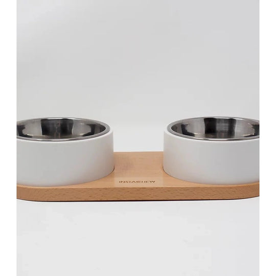 INSTACHEW - Puresteel Double Pet Bowl
