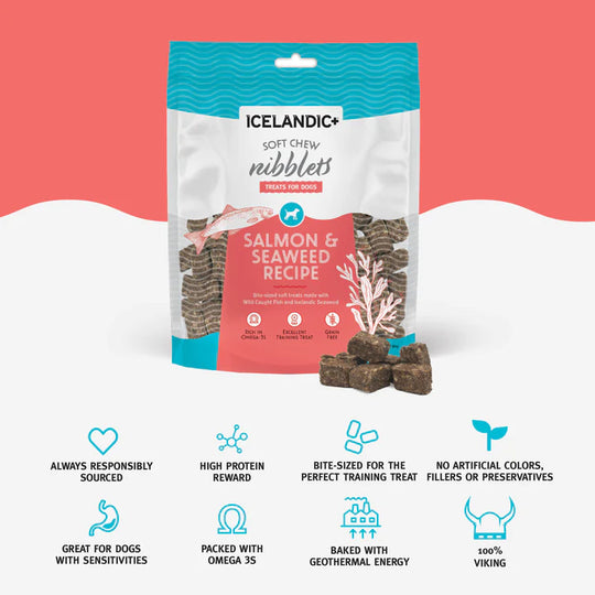 Icelandic+ - Salmon & Seaweed Soft Chew Nibblets
