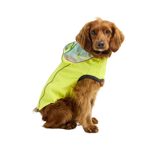 Reversible Elasto-Fit Raincoat Neon Yellow with Tie Dye#color_neon-yellow-with-tie-dye