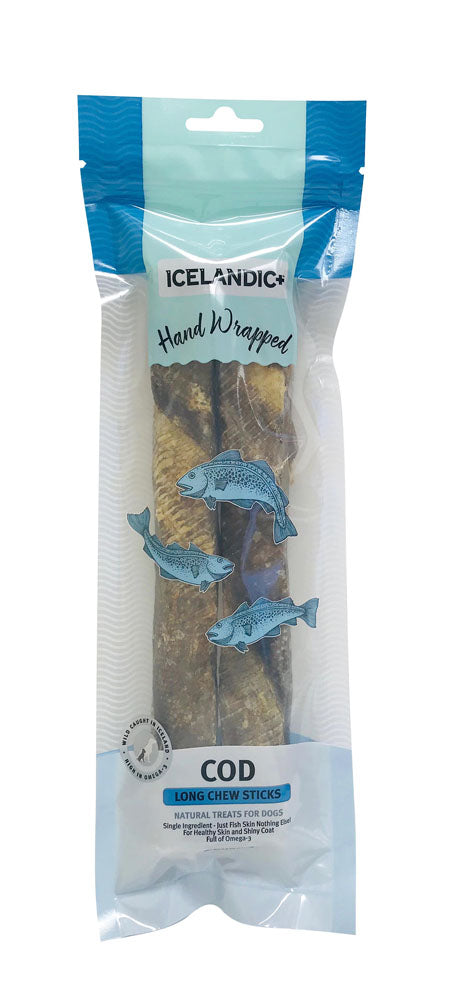 Icelandic+ - Hand Wrapped Cod Skin Dog Chew Sticks - 5"