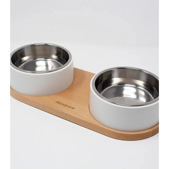 INSTACHEW - Puresteel Double Pet Bowl