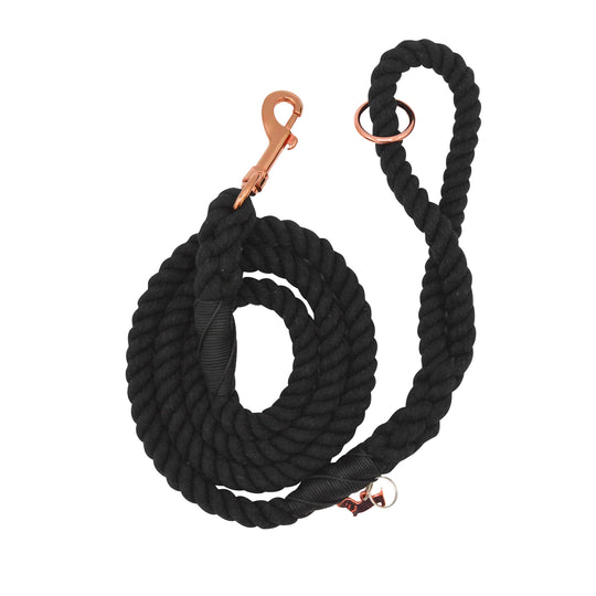 Sassy Woof - Dog Rope Leash - Noir