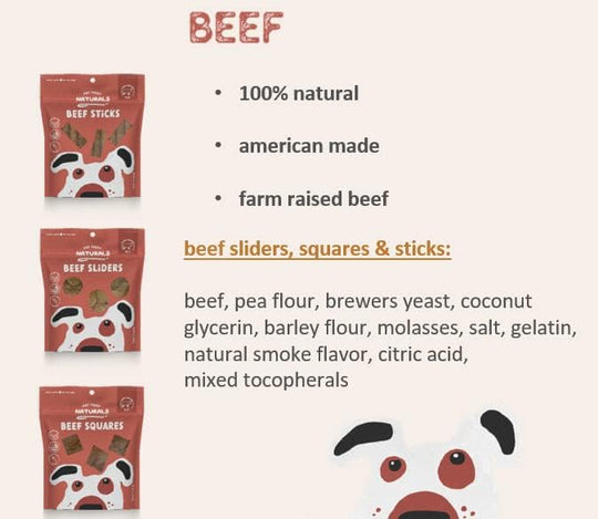 Dog Treat Naturals - Beef Sliders