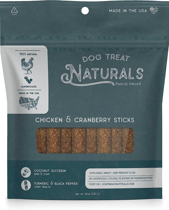 Dog Treat Naturals - Superfood Chicken Cranberry Sticks