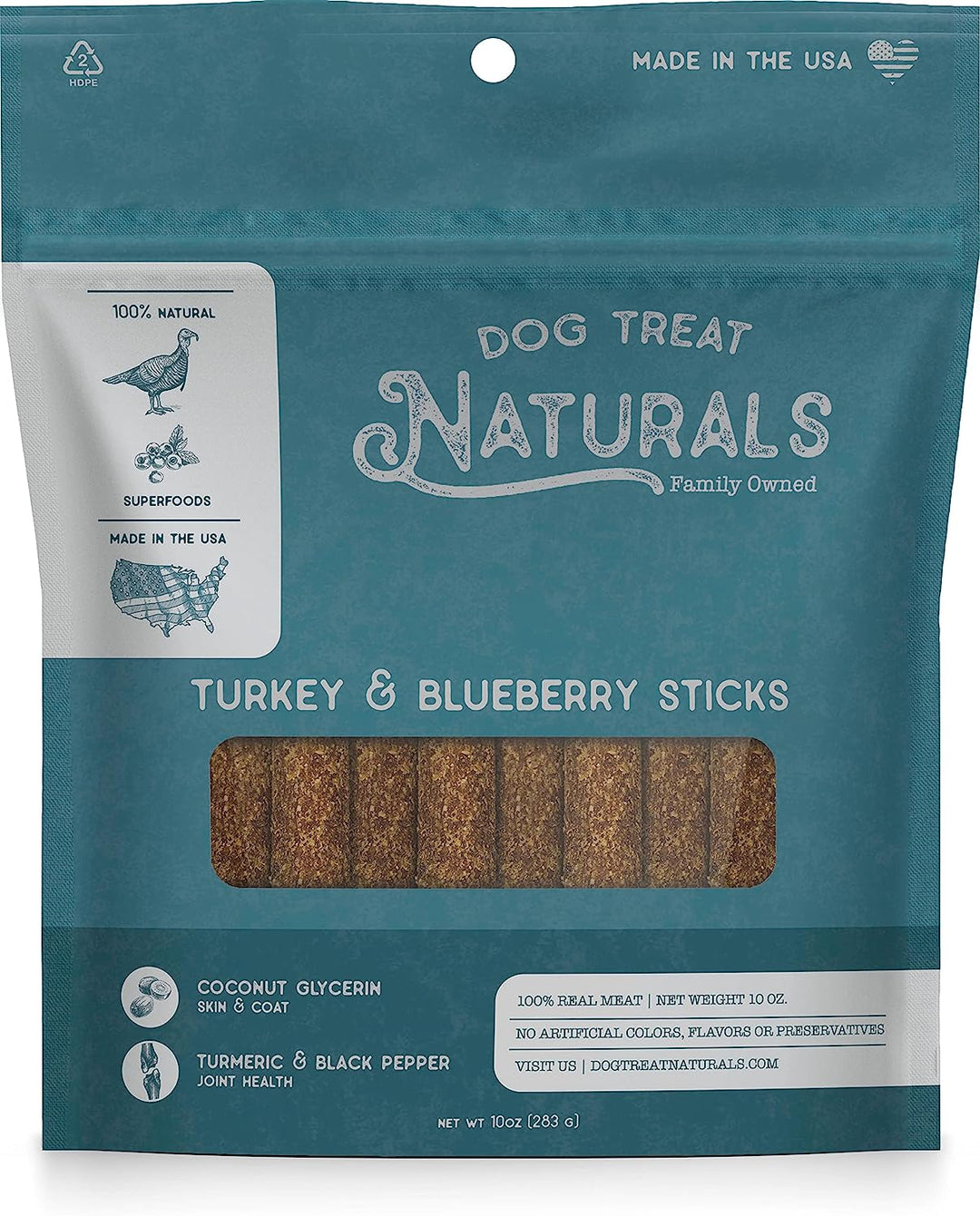 Dog Treat Naturals - Superfood Turkey Blueberry Sticks