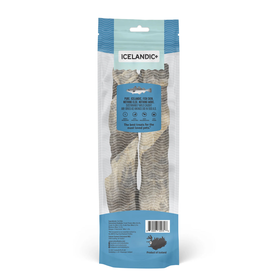 Icelandic+ - Hand Wrapped Cod Skin Dog Chew Sticks - 10"