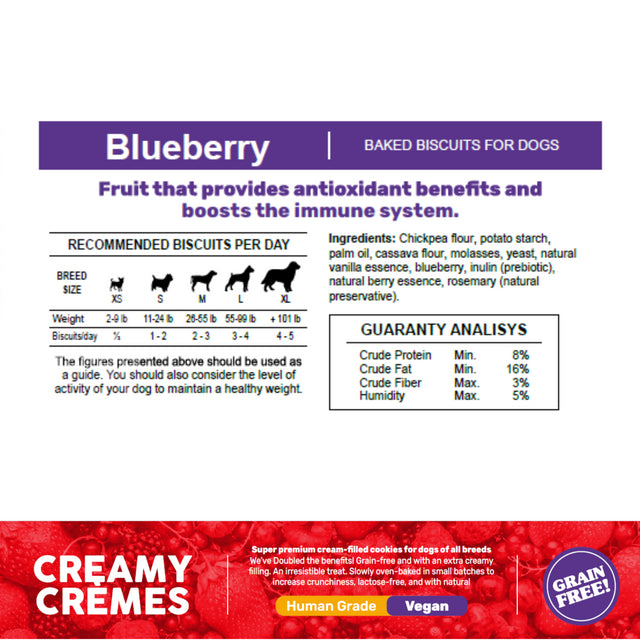 Pet Treatery - Indomitable Patagonia Grain Free Creamy Cremes Blueberry Dog Biscuits