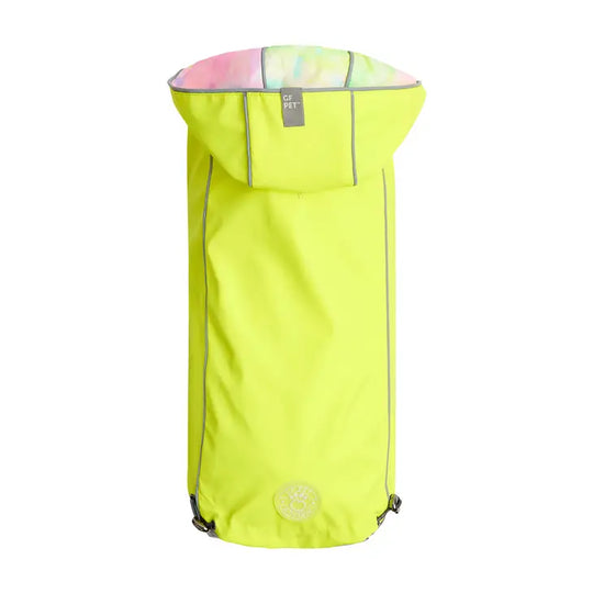 Reversible Elasto-Fit Raincoat Neon Yellow with Tie Dye#color_neon-yellow-with-tie-dye