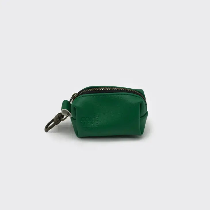 Leather Poop Bag Dispenser#color_green